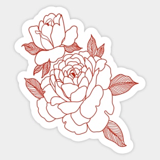 Red rose duo Sticker